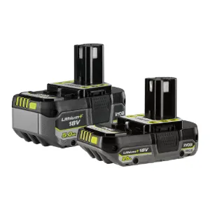 Ryobi ONE+ akkupaketti RB18252 (2,0 Ah & 5,0 Ah)