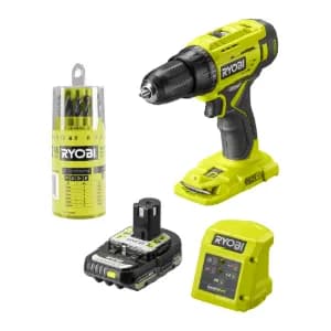 Ryobi ONE+ akkuporakone poranteräsarjalla R18DD4-1C20GA18 (2,0 Ah)
