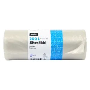 MTX jätesäkki 200 l, kirkas 8 kpl