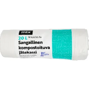MTX kompostoituva jätekassi 20 l, 18 kpl