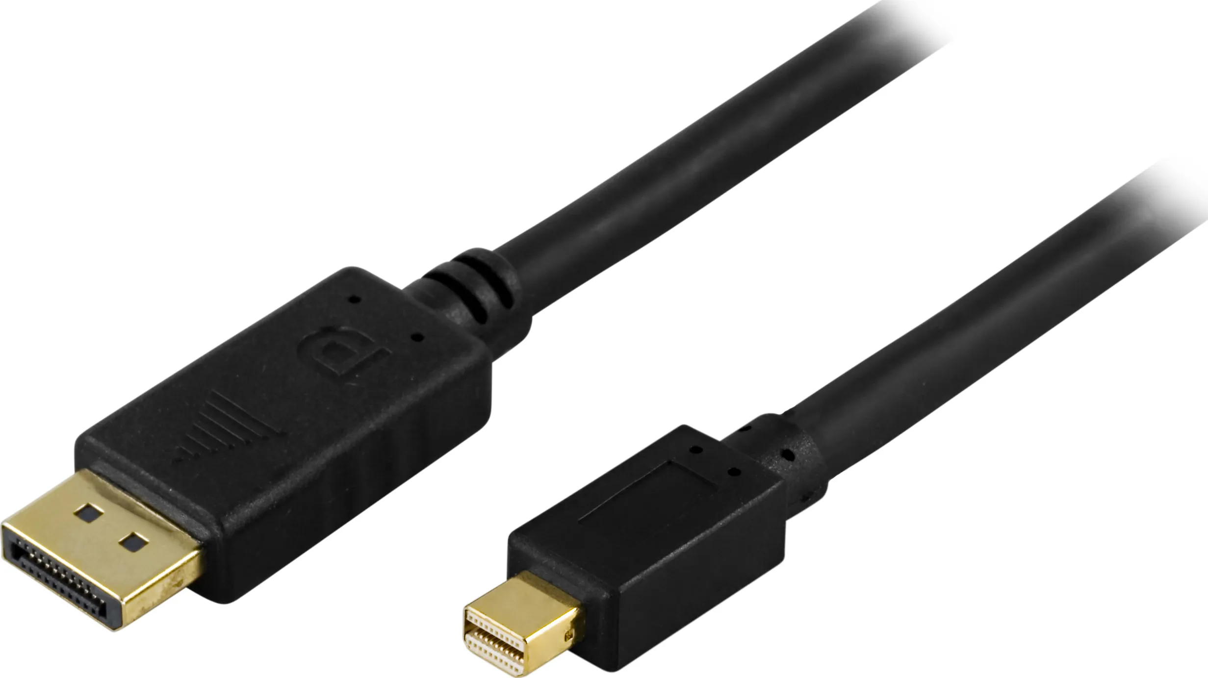 Deltaco DP-1121 DisplayPort – Mini DisplayPort -kaapeli, jossa 4K, 2 m, musta -44%