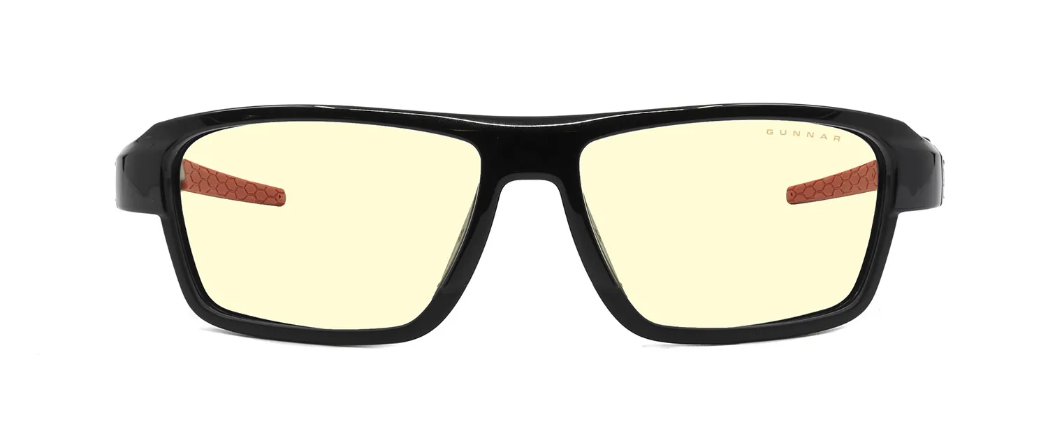 Gunnar Optiks Lightning Bolt 360 suorakulmaiset pelilasit - meripihkanväriset ja siniset linssit
