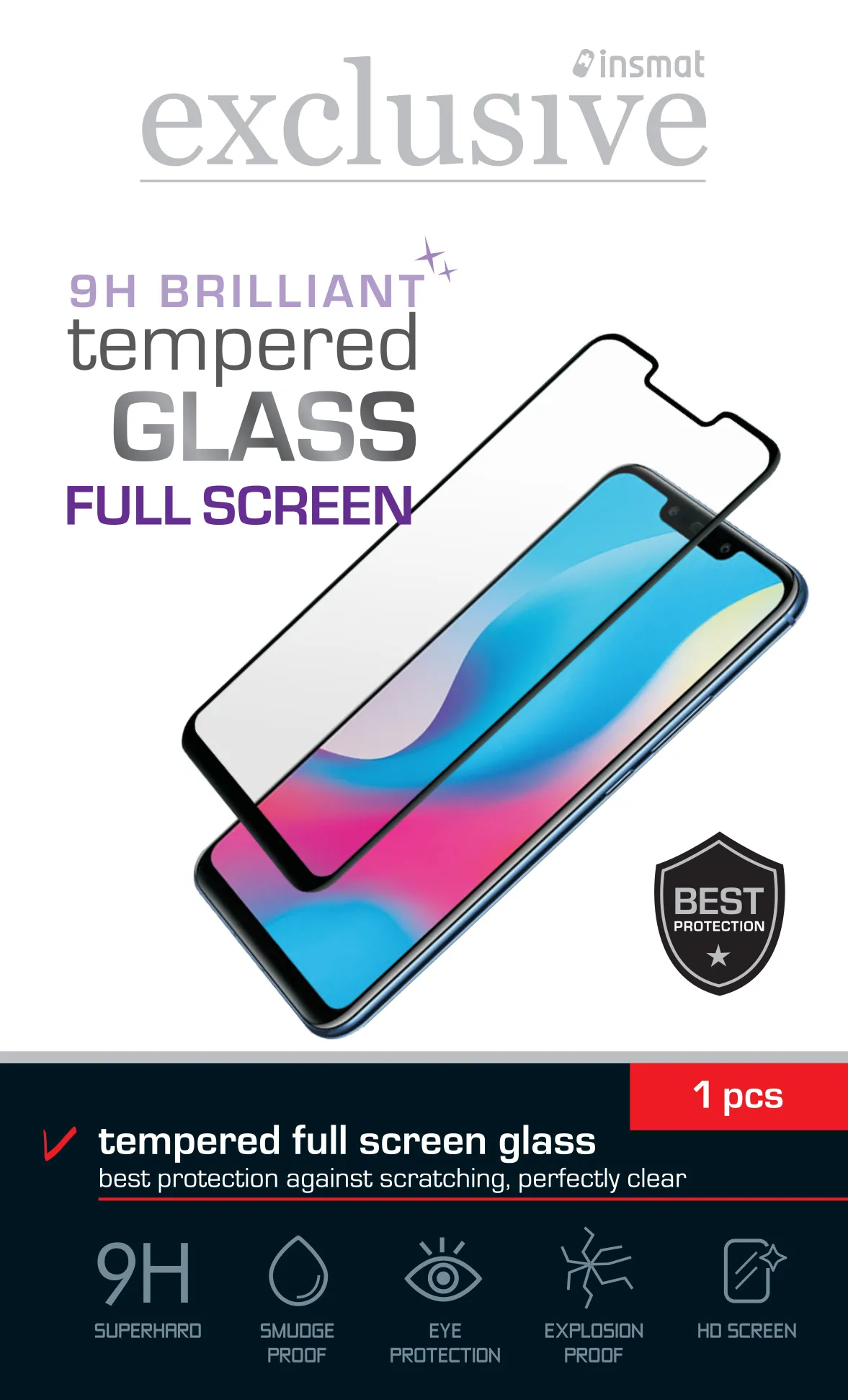 Insmat Full Screen Glass, Redmi 9T -panssarilasi