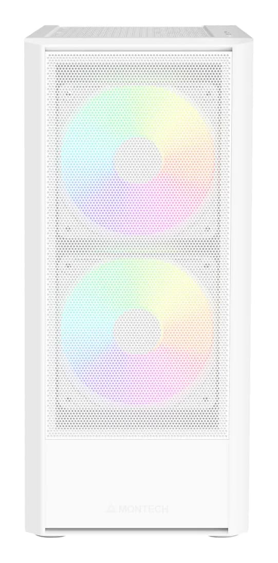 Montech X2 Plus -miditornikotelo ikkunalla ja RGB-valaistuksella, valkoinen