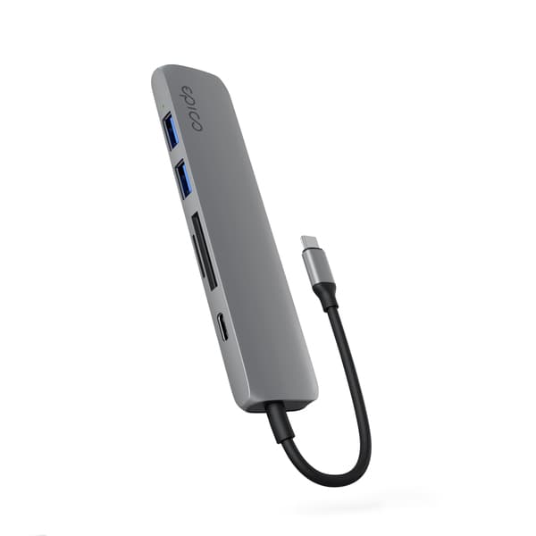 Epico 6in1 Aluminium Hub 8K USB-C -liittimellä - space gray