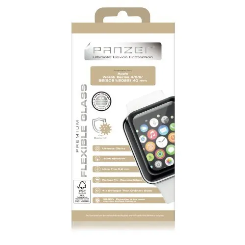 Apple Watch 4/5 40mm, Flexible Glass, Black -50%
