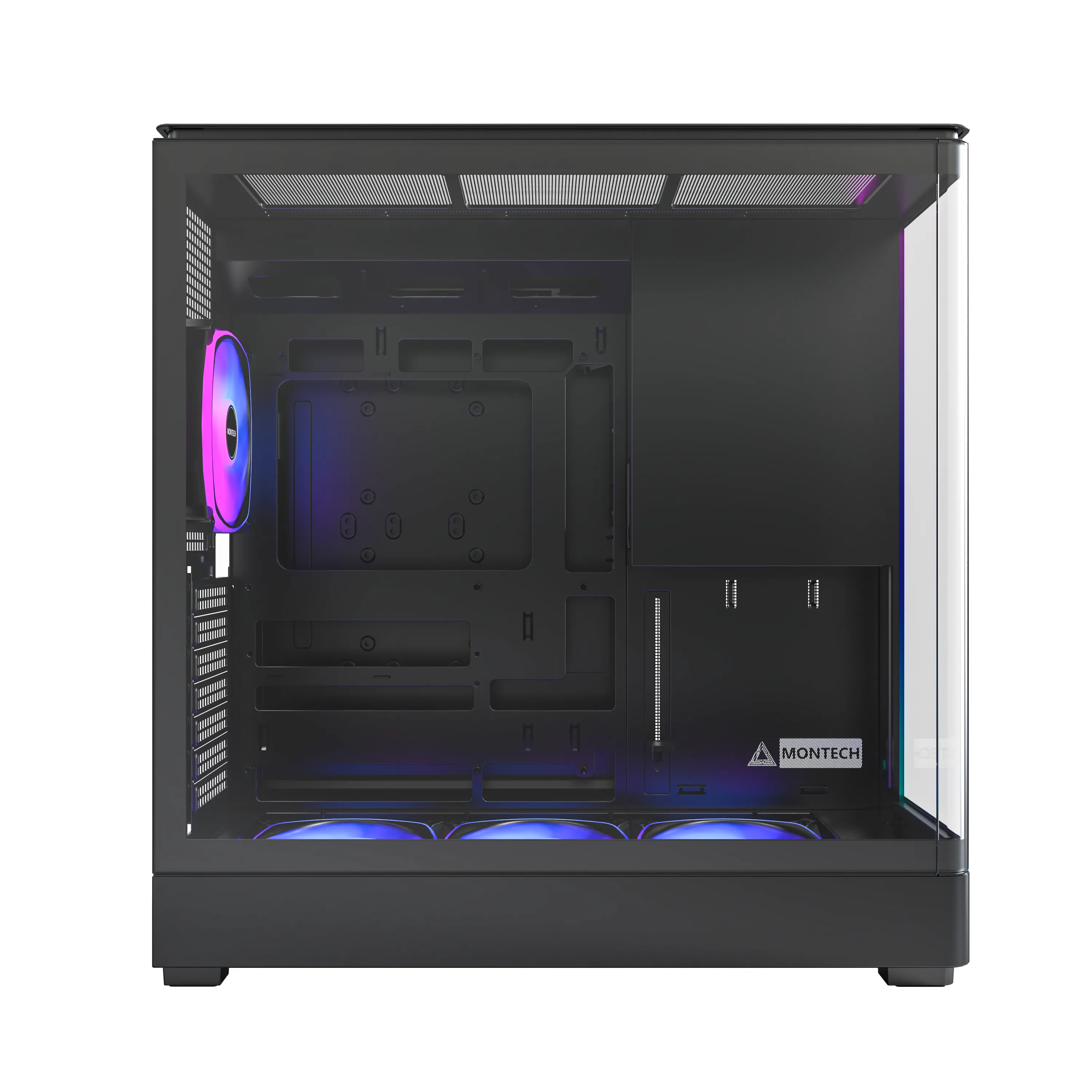 MONTECH KING 45 PRO -täystornikotelo RGB-valaistuksella, musta