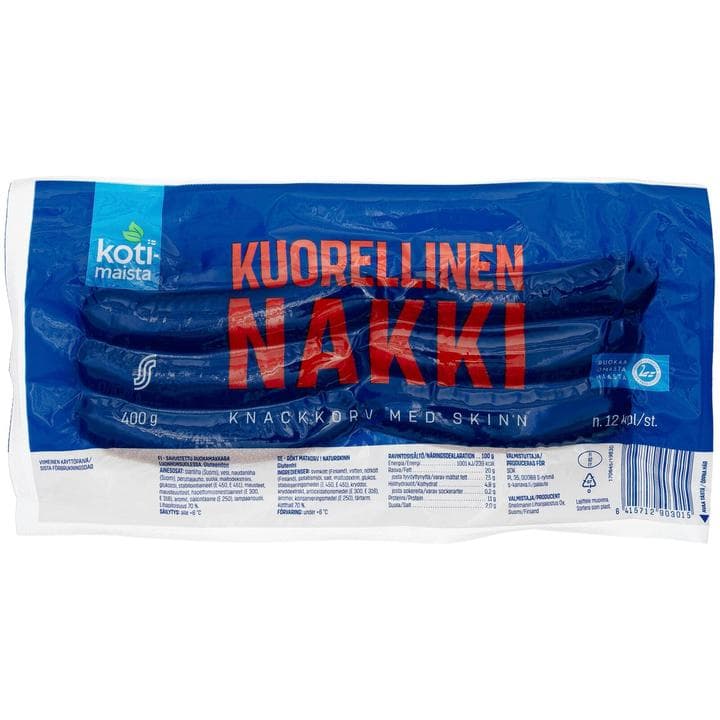 Kotimaista Kuorellinen nakki 400g
