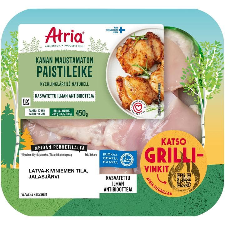 Atria kanan paistileike maustamaton 450g