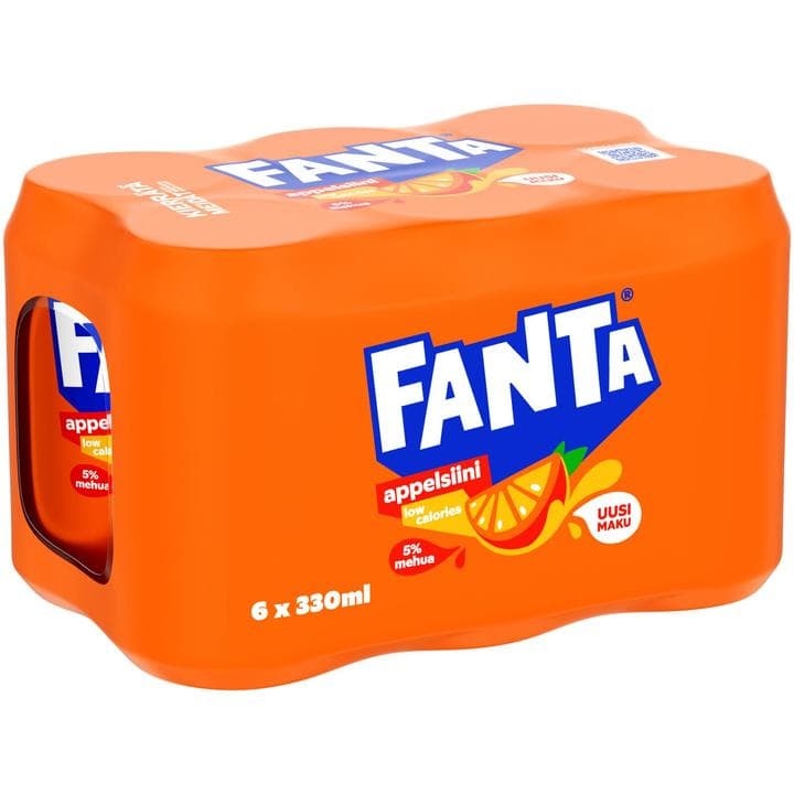 6-pack Fanta Appelsiini virvoitusjuoma tölkki 0,33 L