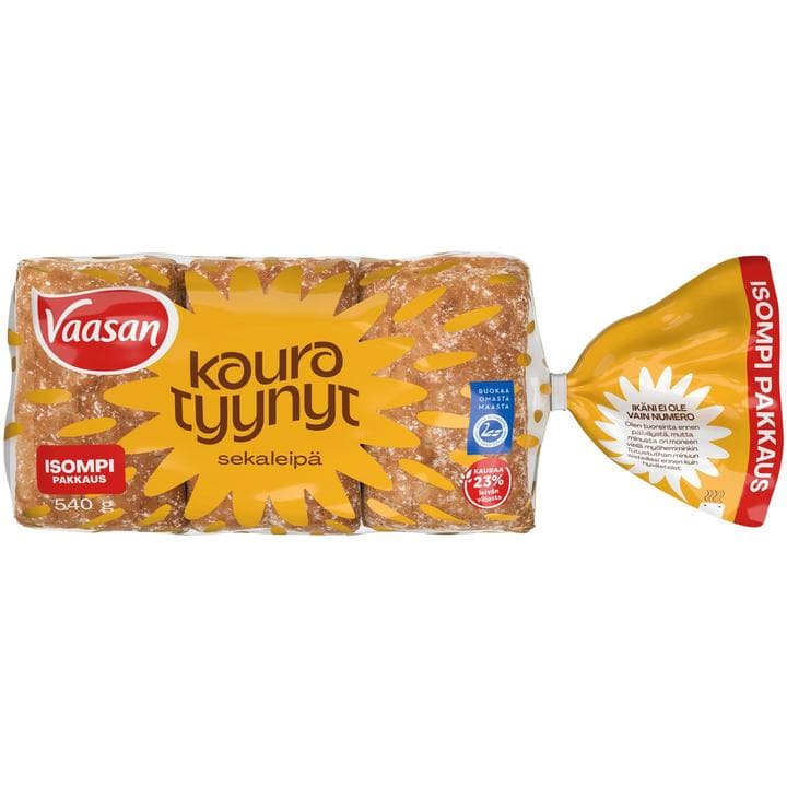 Vaasan Kauratyynyt 540 g 9 kpl halkaistu kaurasekaleipä