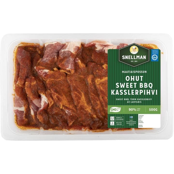 Snellman Maatiaispossun ohut sweet bbq kasslerpihvi 500 g