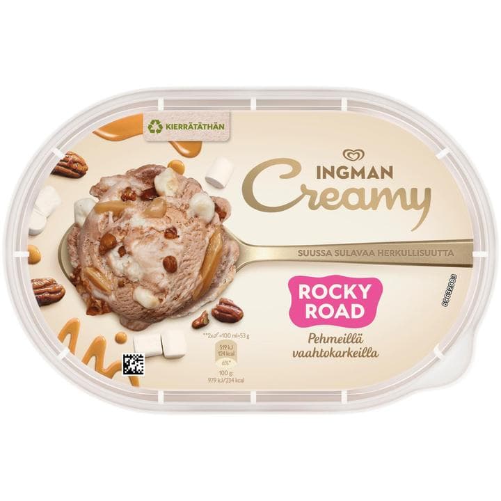 Ingman Creamy  Rocky Road Jäätelö 850ml/453g