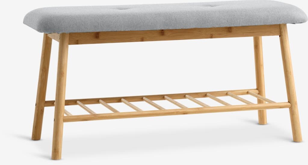 Penkki VANDSTED hyllyllä harmaa/bambu