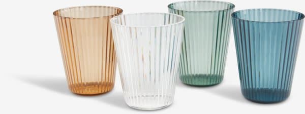 Muovilasi GERLEF Ø9xK10cm 4kpl/pkt lajitelma -75%