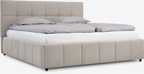 Sänkykehikko VEMMELEV säilytystilalla 160x200 beige kangas -22%