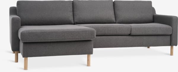 Sohva HELLERUP divaani harmaa kangas/luonn.tammi -23%