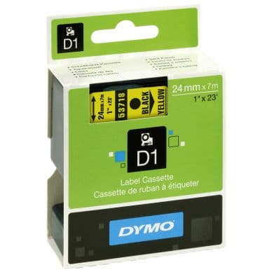Dymo Merkkausnauha Dymo D1 24mm, musta keltaisella pohjalla 5411313537186 Vastaa: N/A -30%