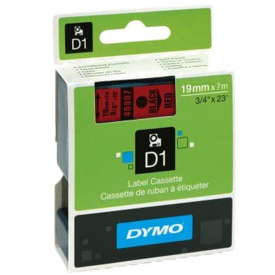 Dymo Merkkausnauha Dymo D1 19mm, musta punaisella pohjalla 5411313452175 Vastaa: N/A -30%