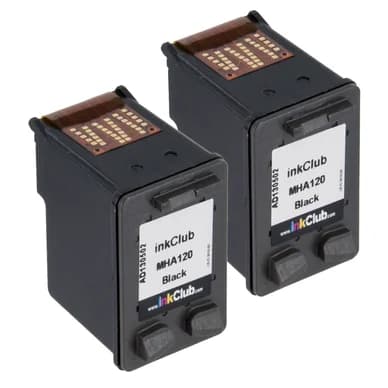 inkClub Mustepatruuna musta 635 sivua, 2-pakkaus MHA120-2 Vastaa: C6656A -15%