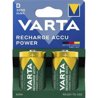 Varta Ladattava akku - Accu Power D 3000 mAh, 2 kpl 56720101412 Vastaa: N/A