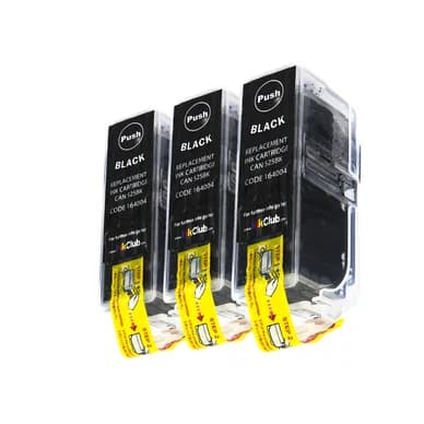 inkClub Mustepatruuna pigmenttimusta, 360 sivua, 3-pakkaus KCB455-3 Vastaa: PGI-525BK