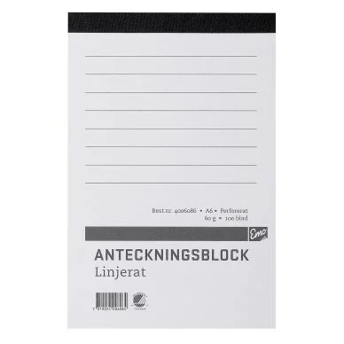 Other Muistilehtiö A6, viivoitettu, perforoitu, 5 kpl 7319024006084-5 Vastaa: N/A