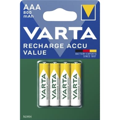 Varta Ladattava akkuarvo AAA 800mAh 4 kpl 56613101404 Vastaa: N/A