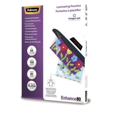 Fellowes Laminointitaskut A4 80 mic. 100/pkt, kiiltävä 5306114 Vastaa: N/A