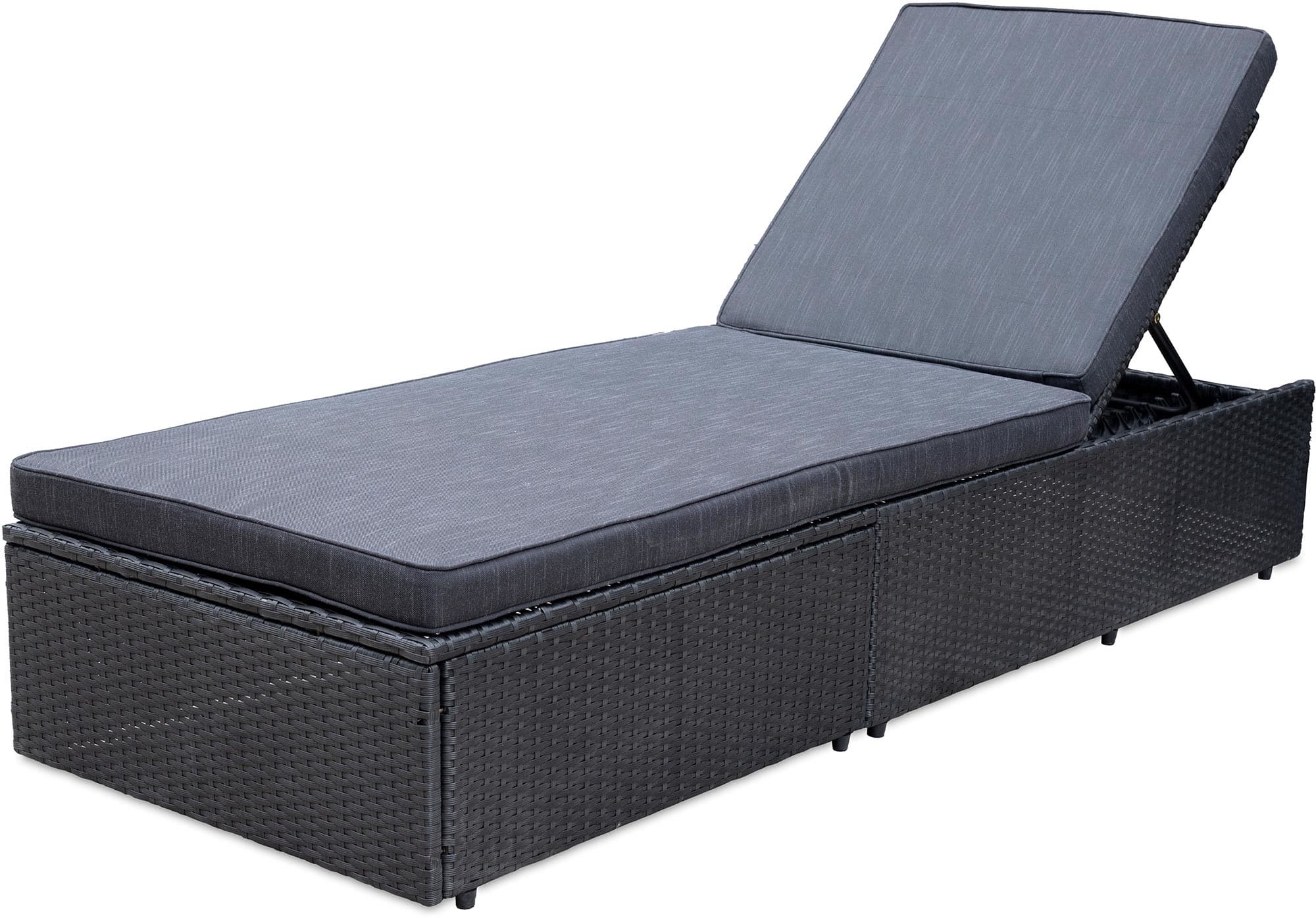 Torino aurinkosänky, musta polyrottinki