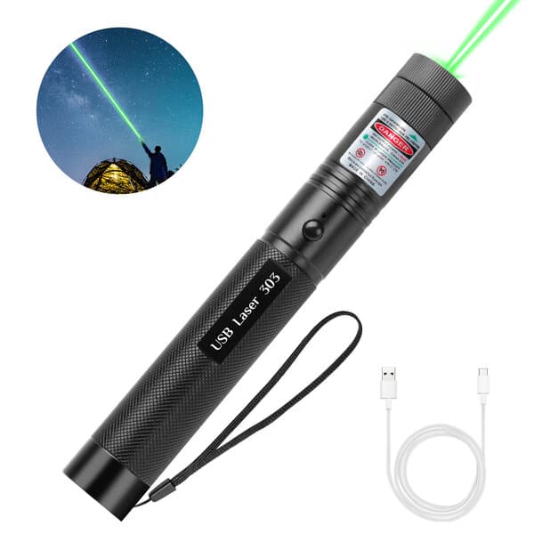 Laser USB-latauksella, vihreä