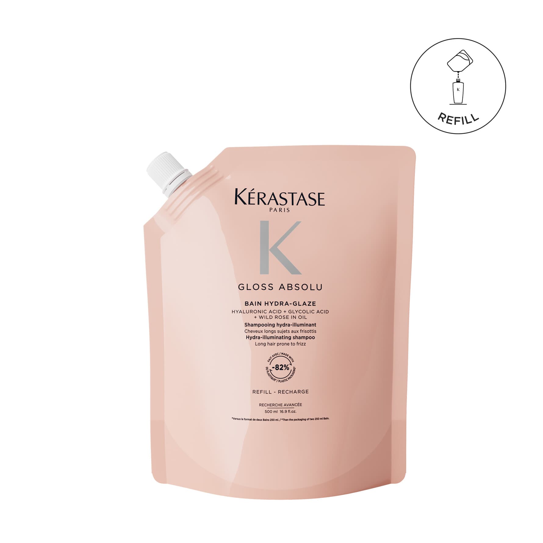 KÉRASTASE Gloss Absolu Bain Hydra-Glaze Shampoo 500 ml, Refill