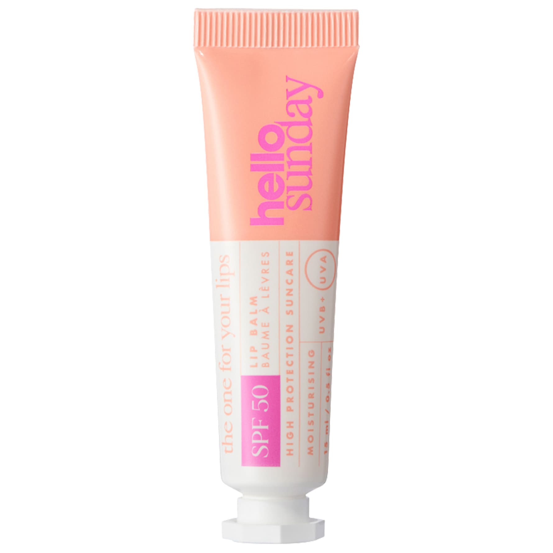 Hello Sunday The One For Your Lips - Clear Lip Balm Fragrance Free SPF50 15 ml -25%