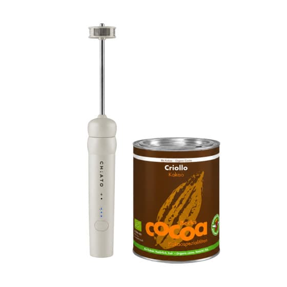 CHiATO nanoPLAY -maidonvaahdotin ja luomulaatuinen seremoniallinen Moya Matcha Premium -matcha-teesetti – musta