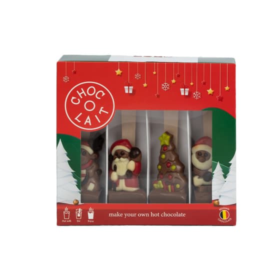 Jouluinen kaakao-lahjasetti MoMe Choc-o-lait Spoon+ Christmas, 4 x 43 g -67%