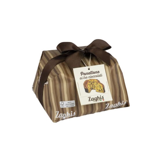Panettone kolmella suklaalla Zaghis Ai Tre Cioccolati, 750 g