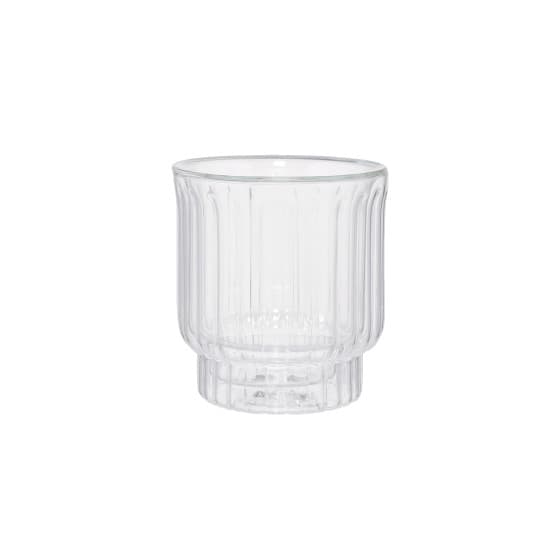 Kaksiseinäinen uritettu lattelasi CHiATO, 300 ml – kirkas