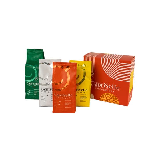 Kahvipapusetti Caprisette, 4 x 250 g lahjapakkauksessa -50%