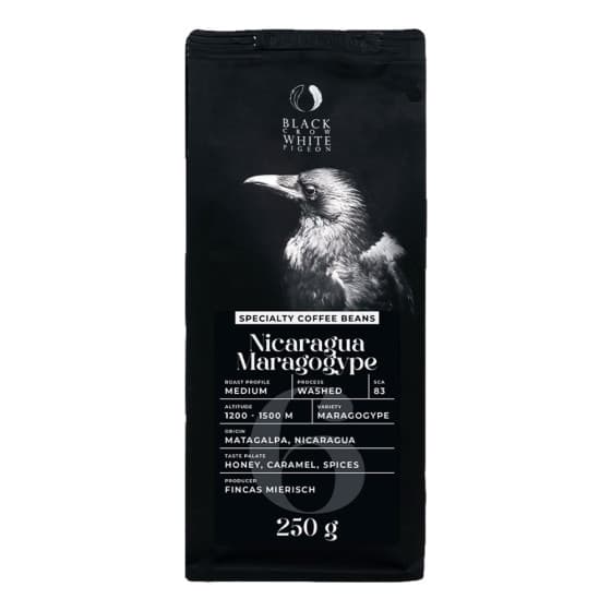 Specialty-kahvipavut Black Crow White Pigeon Nicaragua Maragogype, 250 g -45%