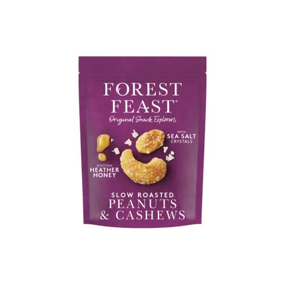 Forest Feast maapähkinät &amp; cashewpähkinät hunajalla ja merisuolalla, 120 g
