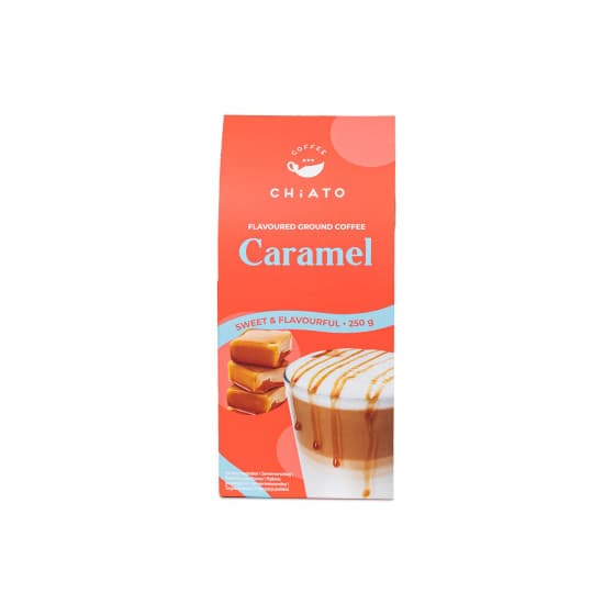 Karamellin makuinen jauhettu kahvi CHiATO Caramel, 250 g -40%