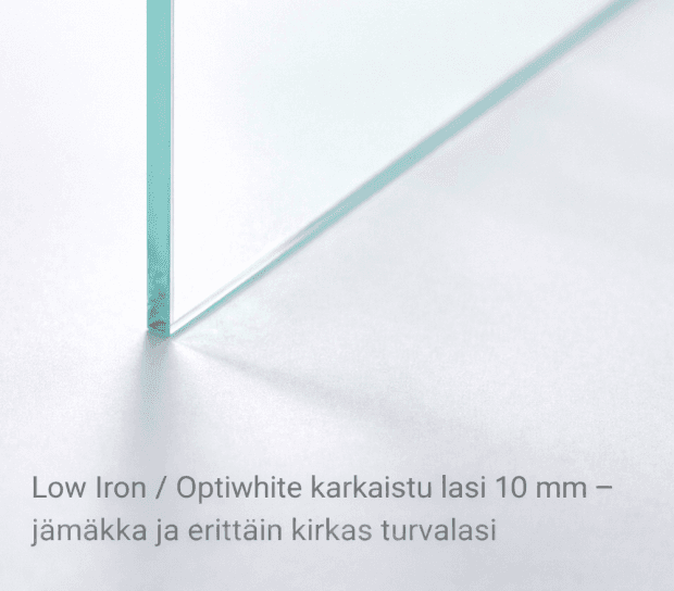 Low Iron / Optiwhite karkaistu lasi 10 mm – jämäkkä ja erittäin kirkas turvalasi