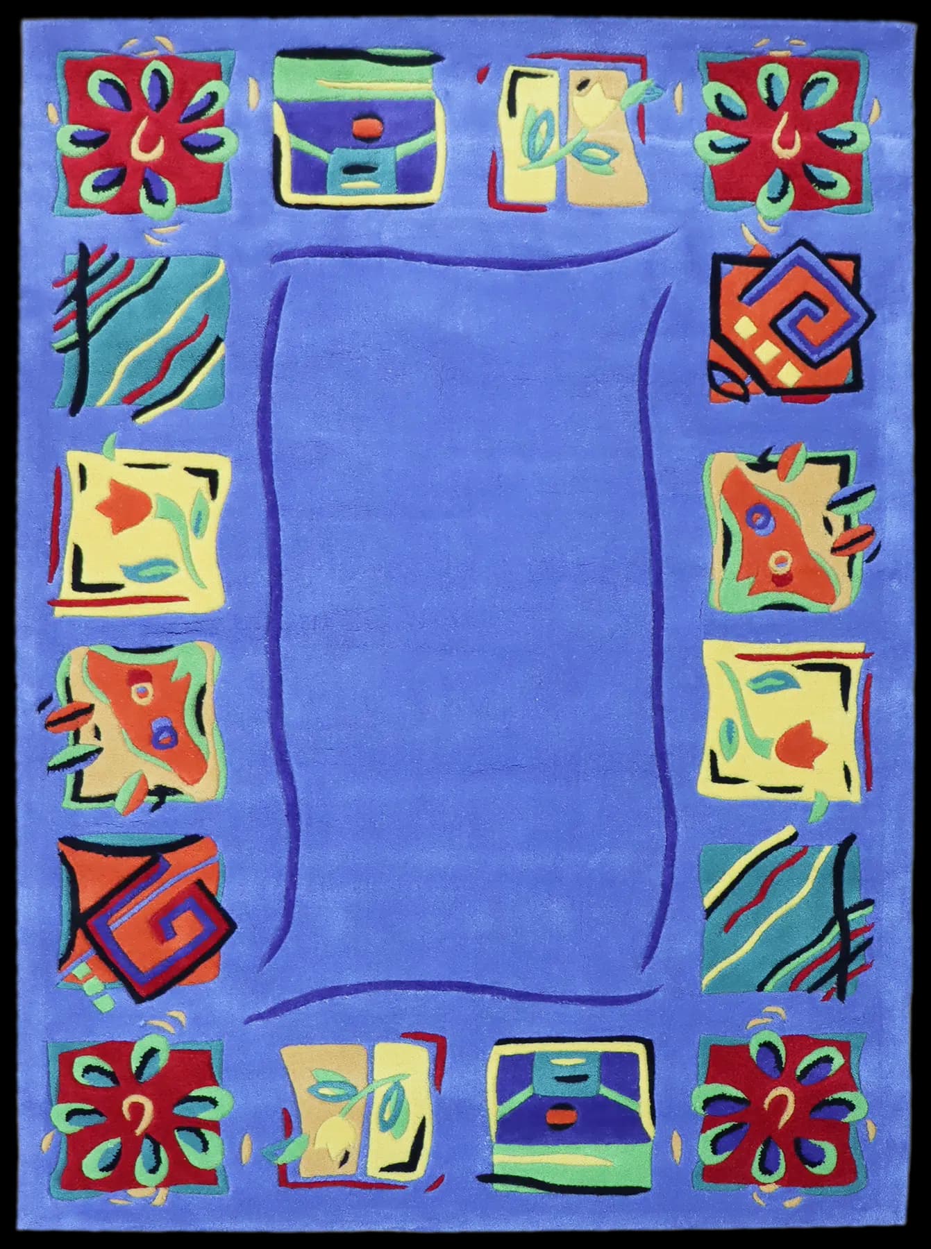 Valencia sininen tuftattu matto 130x190cm