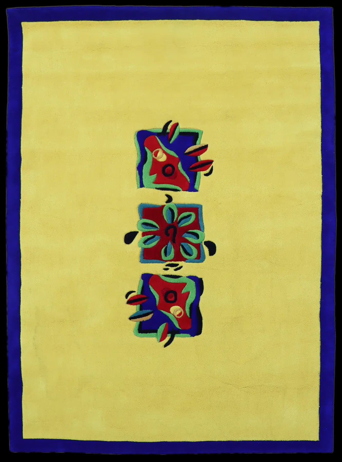 Valencia kelta/sininen tuftattu matto 130x190cm