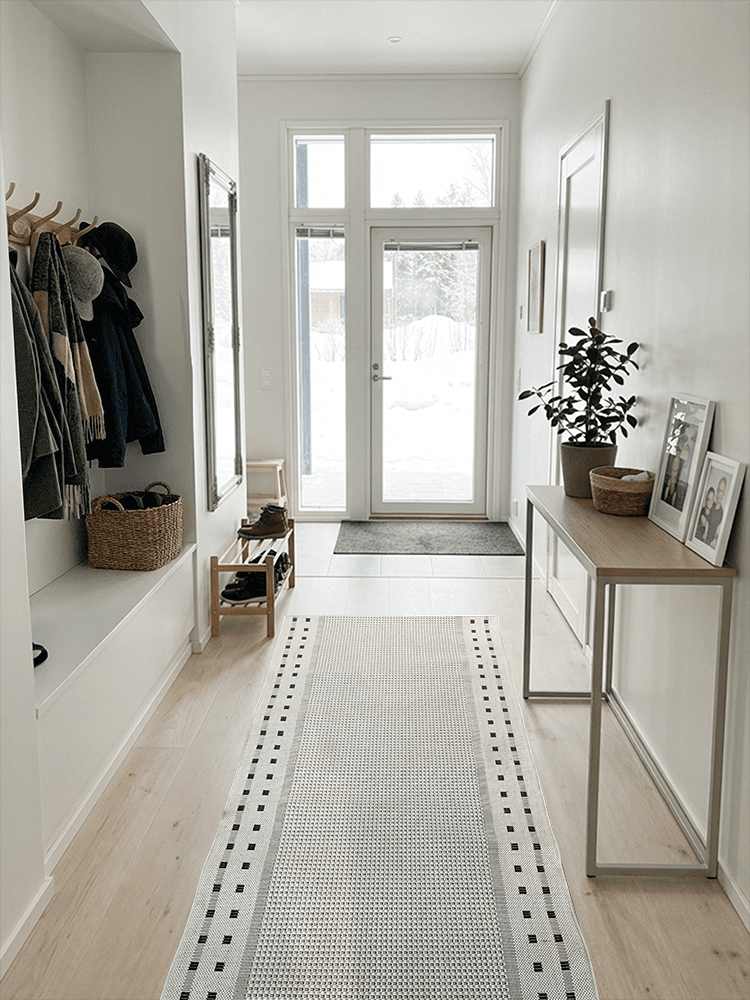 Ruutu käytävämatto valkoinen 80 cm