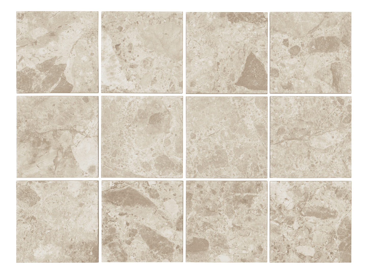 Lattialaatta Carácter 10x10 Mix beige 1m²