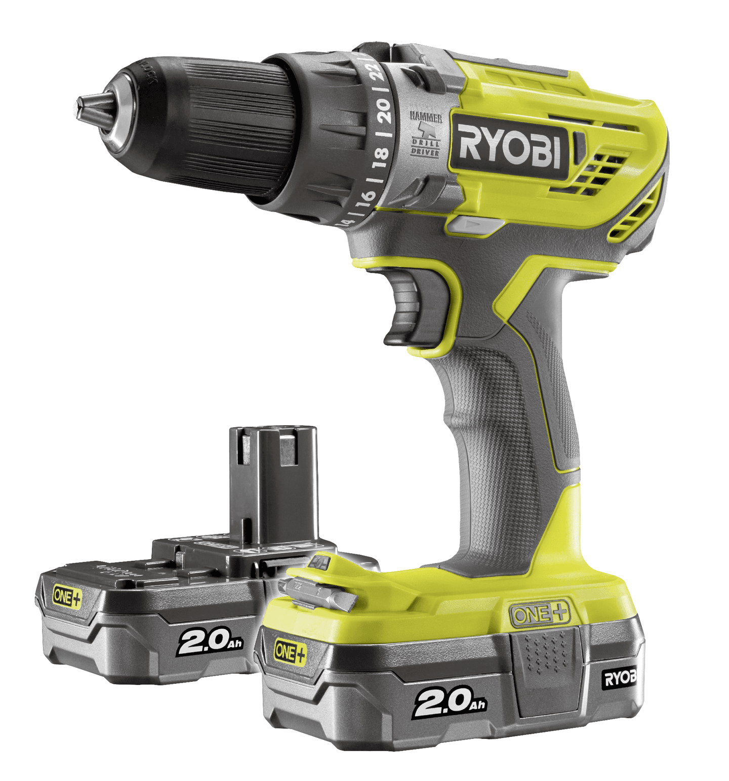 Akkuiskuporakone Ryobi R18PD3-220S 18V ONE+ 2x2,0Ah -26%