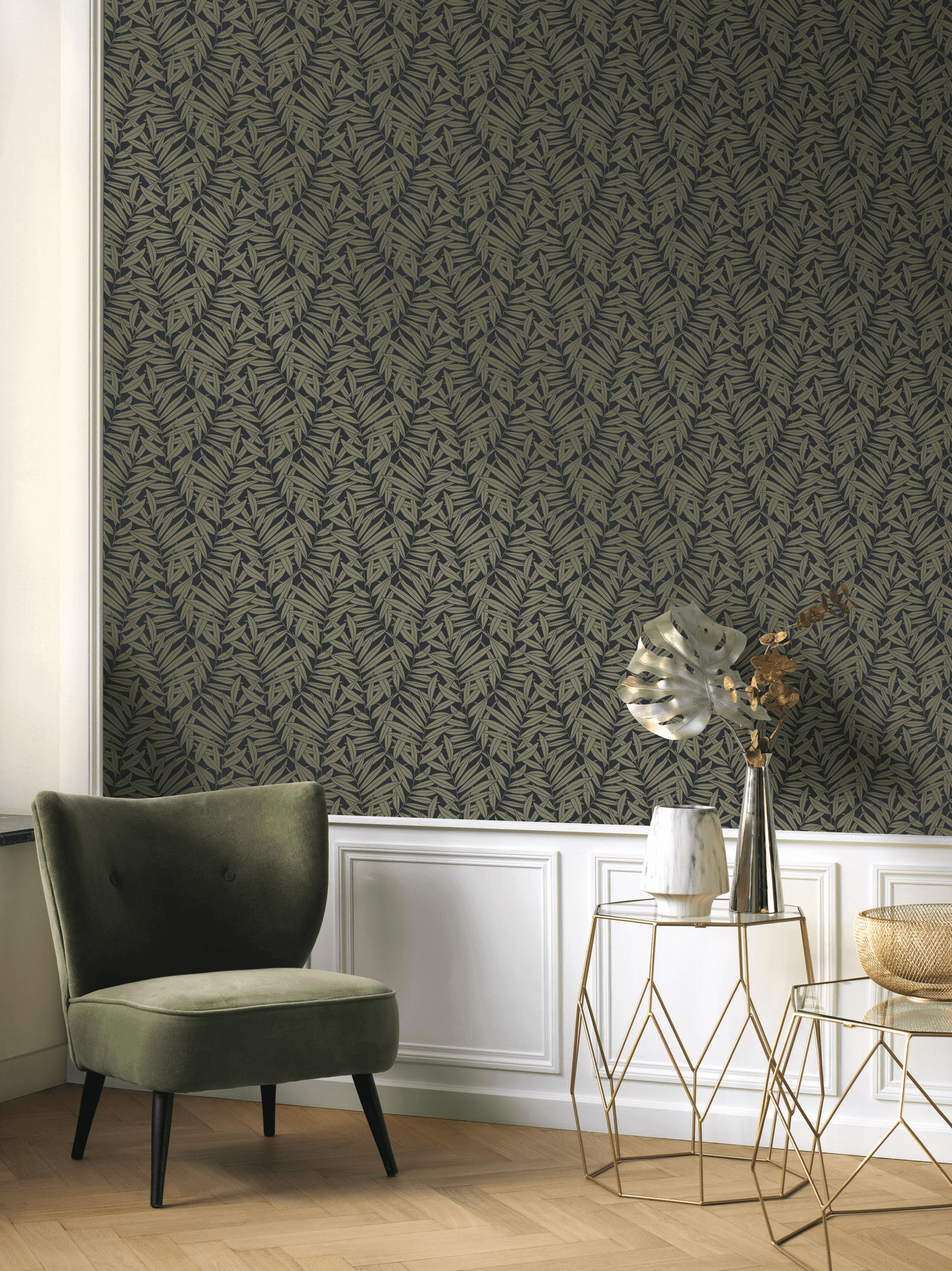 Kuitutapetti Casadeco Derby 89317684 Preston Vert Kaki 10,05m