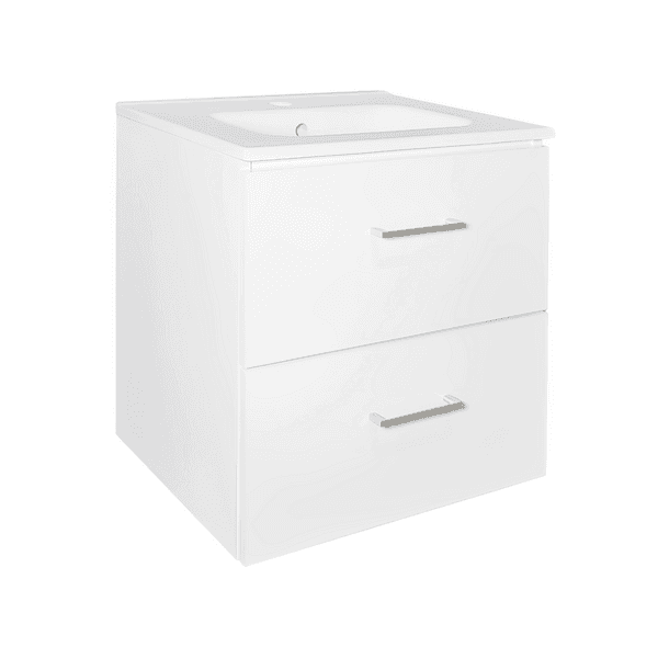 Allaskaappi Tammiholma Viilu laatikoilla valk 50x39x50cm pyökki/poppelivaneria