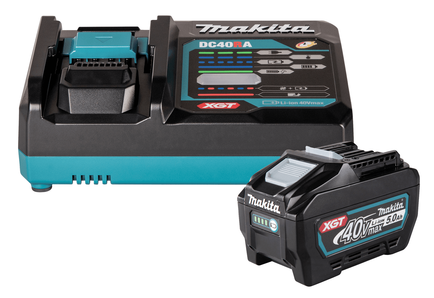 Akku-laturipaketti Makita DC40RA 40V XGT 1x5,0Ah pahvilaatikossa